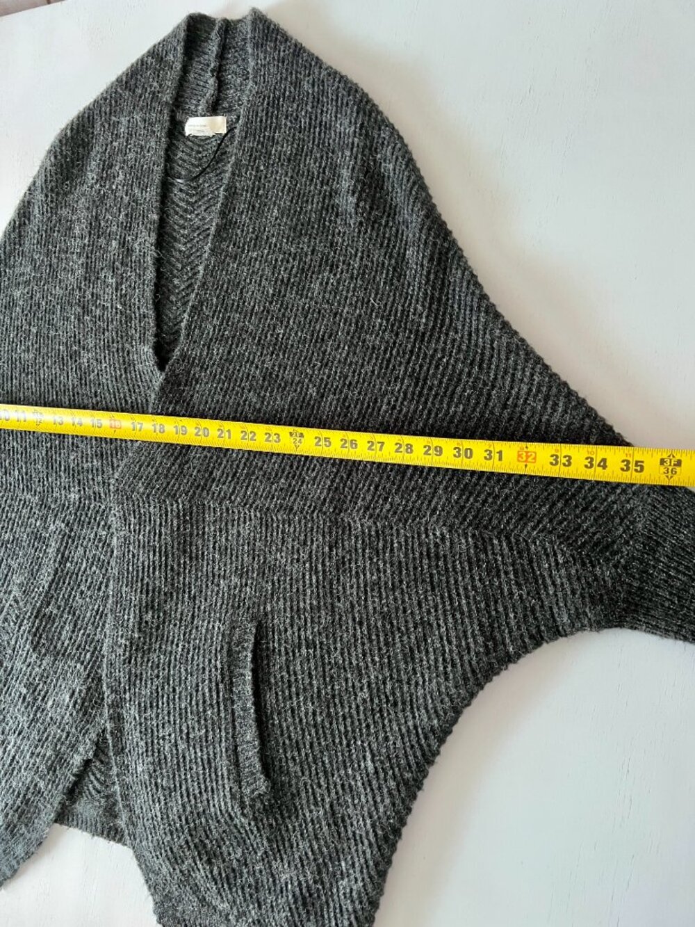 Anthropologie Sleeping on Snow Gray Wool Blend Open Front Oversized Cardigan - S - Picture 7 of 8